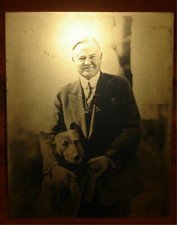 HERBERT HOOVER - INSCRIBED PHOTOGRAPH PRINTED ON BRONZE - SIGNED & DATED - 1928