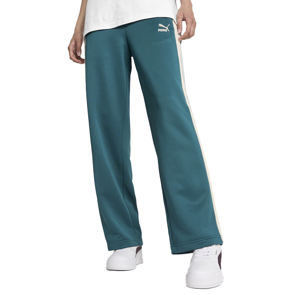Puma Iconic T7 Straight Leg Drawstring Track Pants Womens Green Casual Athletic