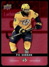 P.K. Subban 2019-20 Upper Deck Tim Hortons Red Die Cut Hockey #DC-24 Nashville