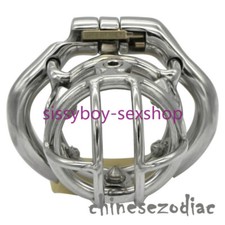 New Stainless Steel Male Chastity Device Short Cage Men Metal Lock Belt Screws