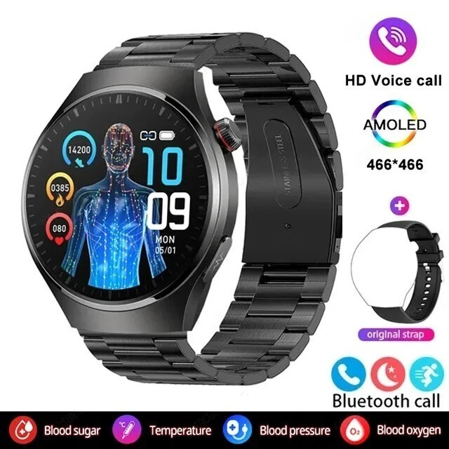 New 2025 Medical Grade Smart Watch Blood Pressure Oxygen Heart Rate Bluetooth - Image 3 of 4