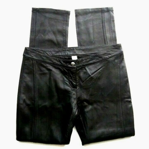H\u0026M BLACK LEATHER BIKER PANTS SZ 8 
