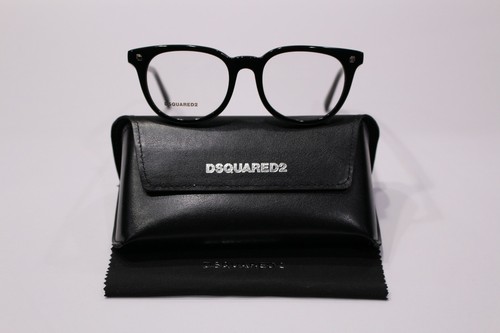 Dsquared2 DQ5144 001 Occhiali unisex nero lucido rotondi 49-18-145 mm cerchio completo - Foto 2 di 8