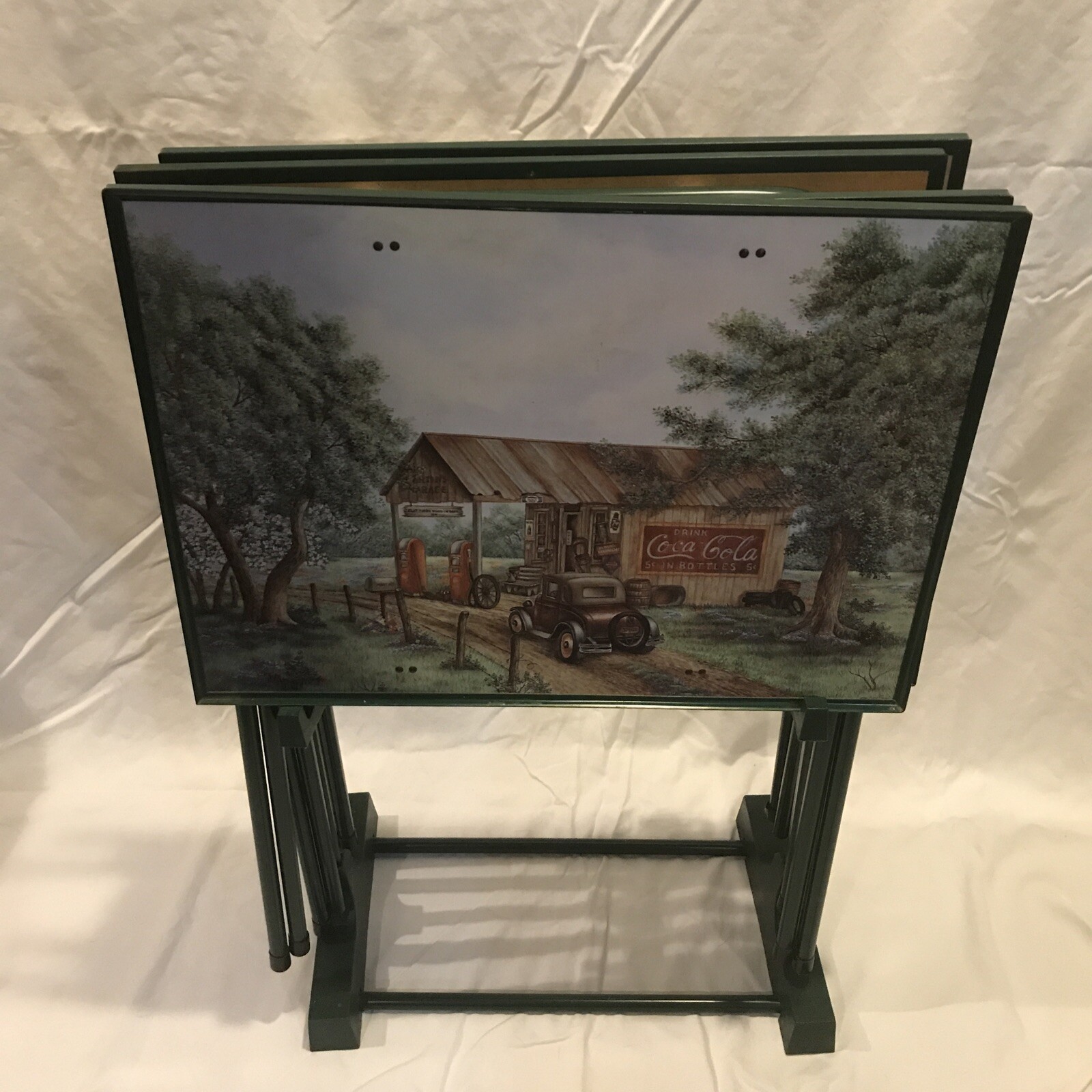 Vintage CocaCola TV Trays & Stand Mike’s Garage eBay