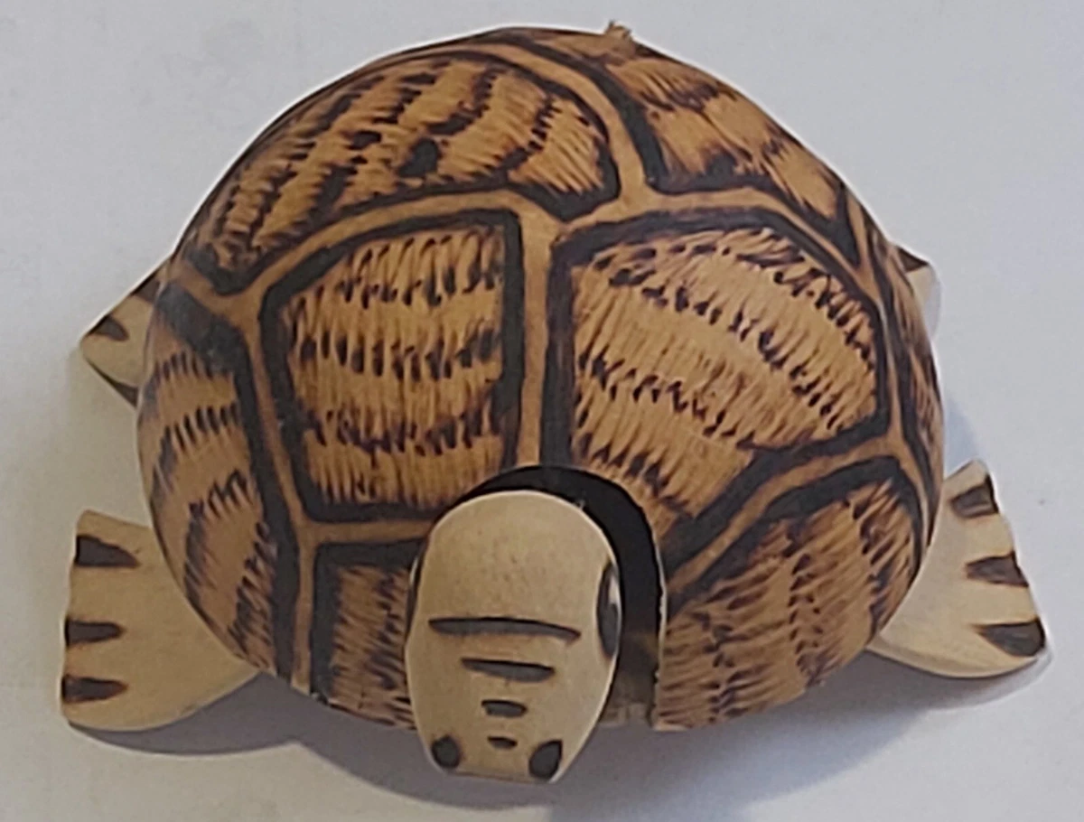 Bol Sculpté Main En Forme De Tortue – Bois Naturel – 40 Cm – Déco Ethnique