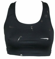 Damen Nike Bra Sport Bh Swoosh AQ0154-010 Schwarz Silber Xs 34 Neu