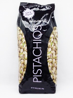 3 LB BAG Wonderful Pistachios Nuts Salt & Pepper Flavor (48 OZ) 1.36 kg ...