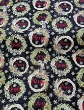 3 Wishes - Farmhouse Christmas - Snow Wreath Quilting and Crafting Fabric