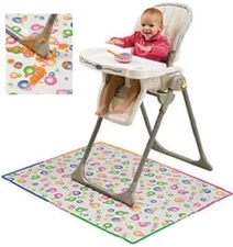 Mommy's Helper Splat Mat Baby High Chair Mess Floor Protector - CLEAR w/ Design