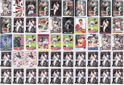Spencer Strider Atlanta Braves Lot of 50 MLB Baseball Cards Collection