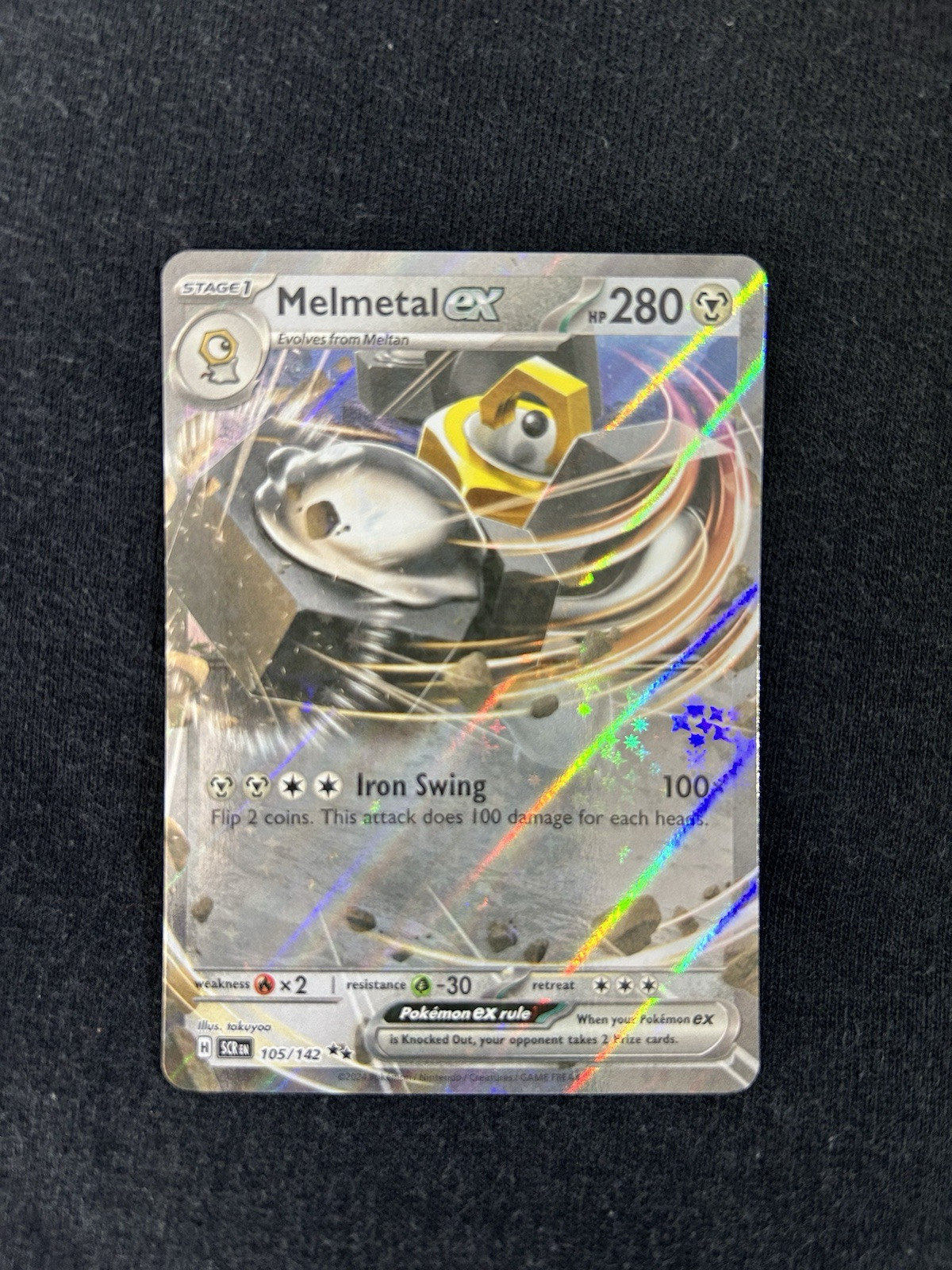 Melmetal ex 105/142 Stellar Crown Double Rare Pokemon - NM/MINT