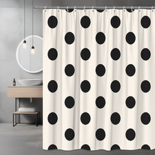 Black and White Polka Dot Shower Curtain - Modern Decor for Bathroom