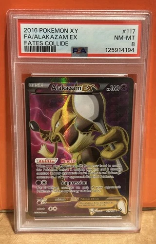 Alakazam EX (Full Art) 117/124 Fates Collide Holo | PSA 8