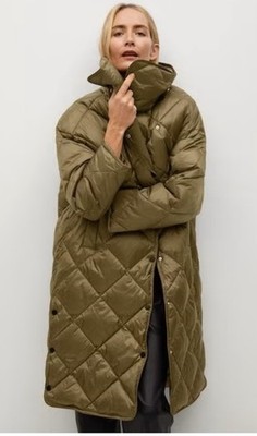 Mango Olive Quilted Women's Coat brand new with tags