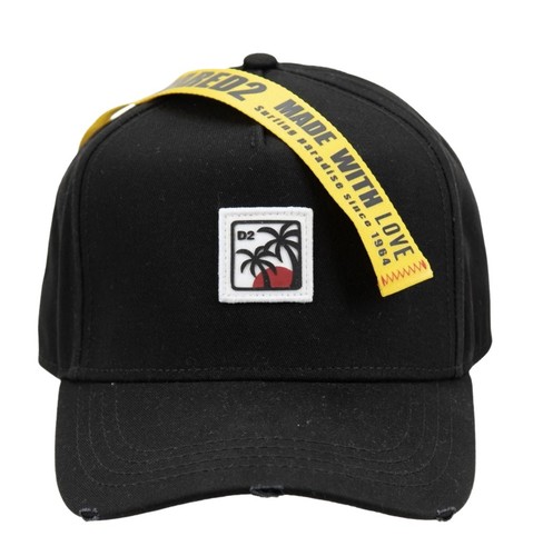 DSQUARED2 D2 LOGO PATCH BASEBALL CAP HAT BCM064205C000012124