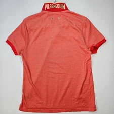 VILEBREQUIN Mens Small S Pique Polo Shirt Under Collar Logo APRICOT Orange