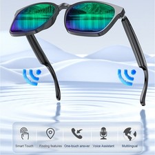 AI Smart Glasses Bluetooth Call Music Voice Assistant Sunglasses w/ Translation