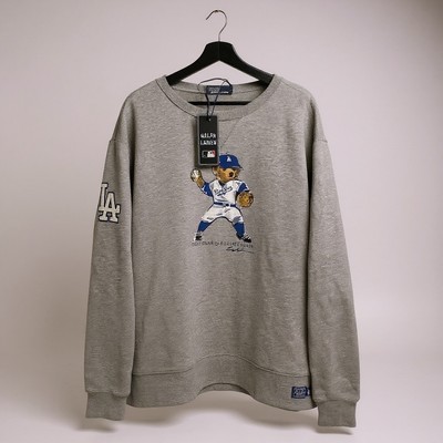 Polo Ralph Lauren XXL Sweatshirt Grau MLB Dodgers Polo Bear   Neu mit Etikett