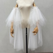 Puffy Tulle Sleeves Strapless Wedding Dress Lace Bride's Shawl Separate Sleeves