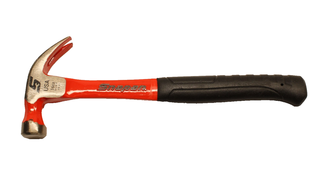 SNAP-ON TOOLS USA 16oz Claw Hammer Black & RED Comfort Grip