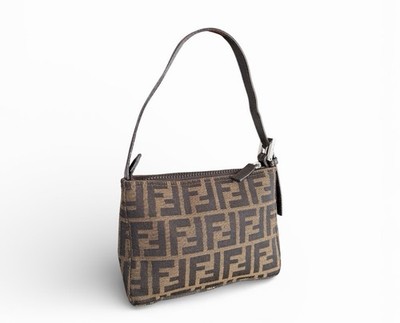 バッグ Vintage Fendi Zucca pouch Fendi Vintage Brown Canvas Zucca Print Mini Handbag Pouch | eBay