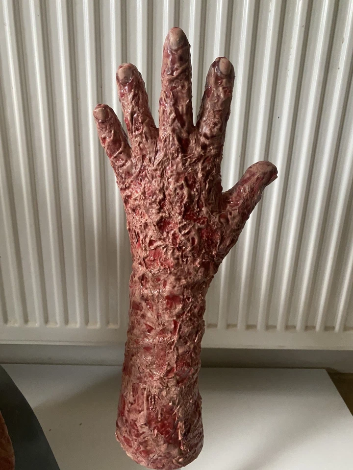 Freddy Krueger Platinum Silicone Mask and left hand plus Fedora Hat. Elm street. - Image 3 of 4