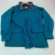 Vintage Woolrich Jacket Size L Blue Parka Wool Blanket Lined USA Made Chore