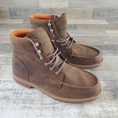 Timberland Redwood Falls Mens Ankle Boot Sz 13 Cognac Waterproof Lace Up Moc Toe