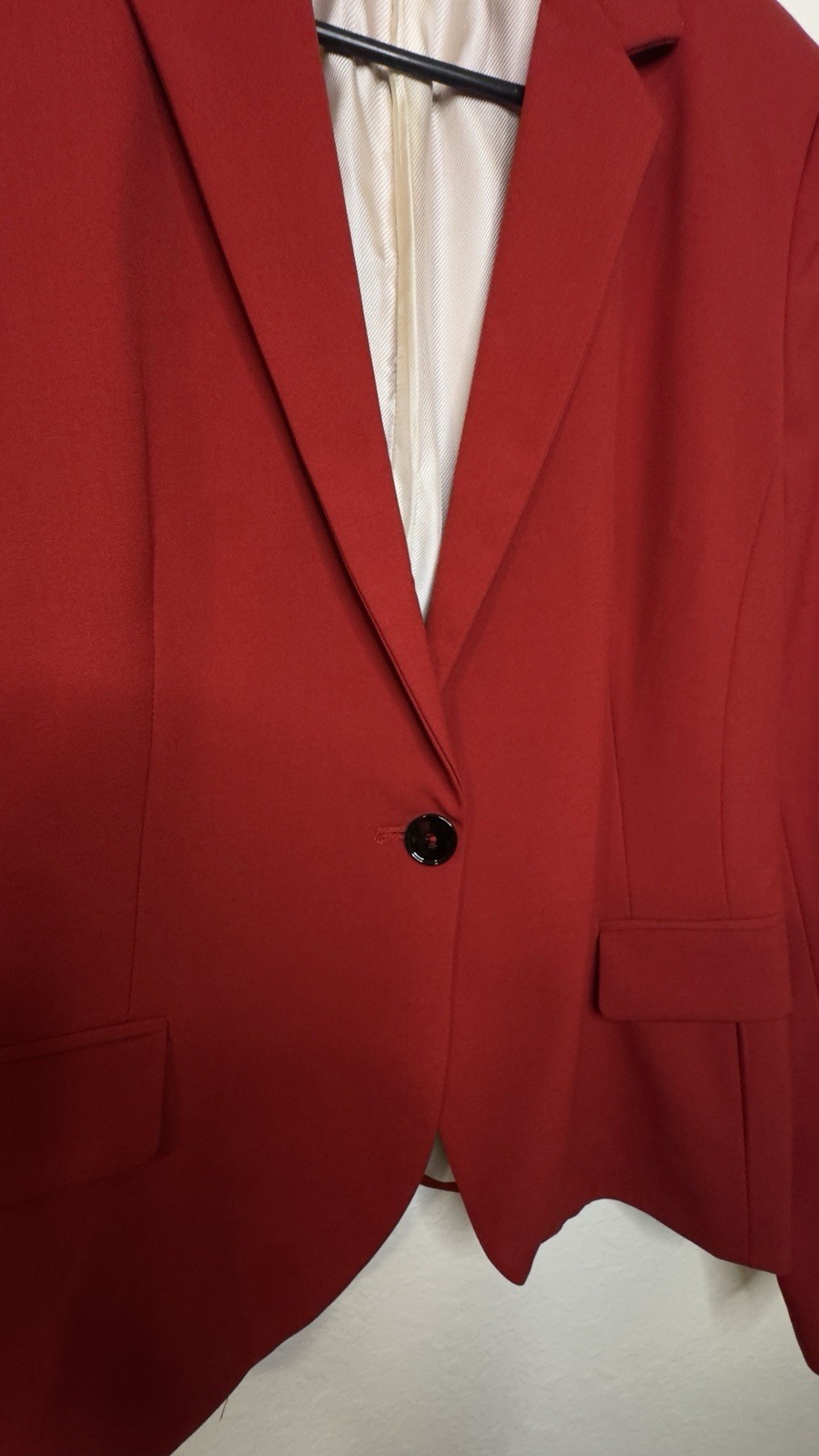 Zara Basic Red Blazer Size Large Shoulder Pads￼Su… - image 4