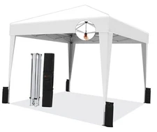  10x10 Pop up Canopy Tent, One-Button, Outdoor Instant Pop Up Canopy White