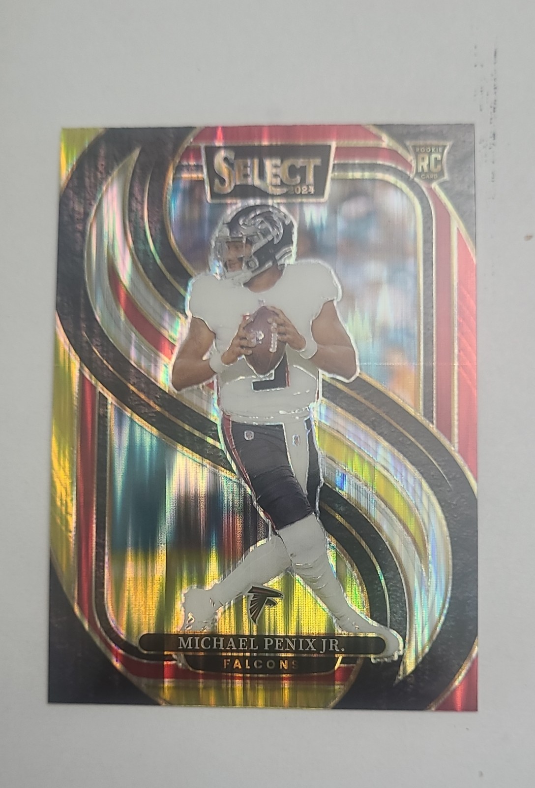 2024 Panini Select - Premier Level Michael Penix Jr. #110 Red & Yellow Shock