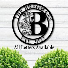 Personalized Metal Family Name Sign, Metal Family Name Sign, Father's Day Sign
