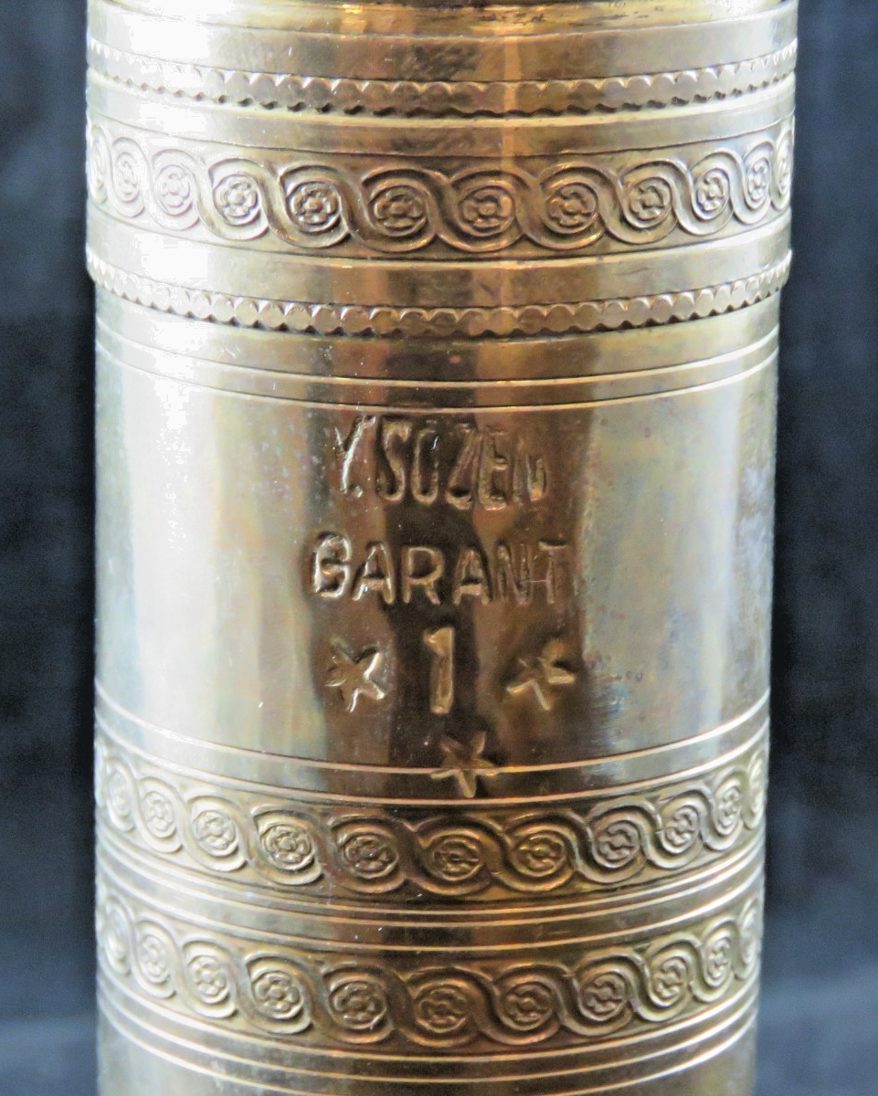 Vintage Turkish Kadri Garant Press #1 Spice Grinder w/ Handle 9 1