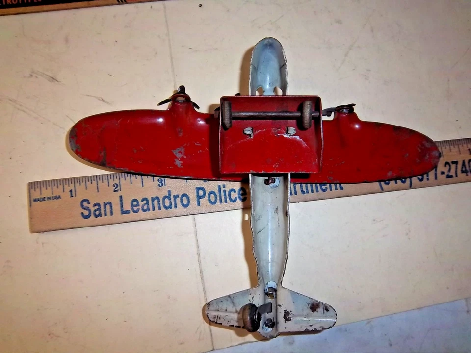 Hecho en EE. UU. Marx Wyandotte 4 hélices de acero prensado avión hidroavión Foto 3 de 3