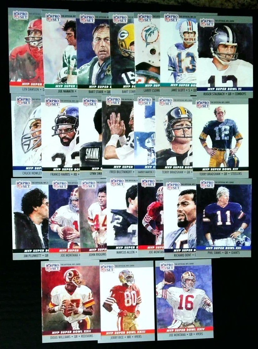 1990 Pro Set Super Bowl MVP 24 card SET Starr/Namath/Montana/Staubach/Bradshaw
