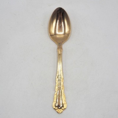 1847 Rogers Spring Flowers EP Gold Plated Flatware Soup Spoon Korea