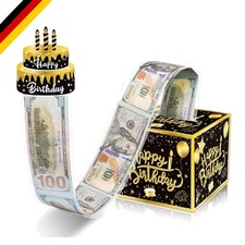 DIY Geldgeschenkbox Schwarzes Gold mit Überraschungseffekt für Geburtstag