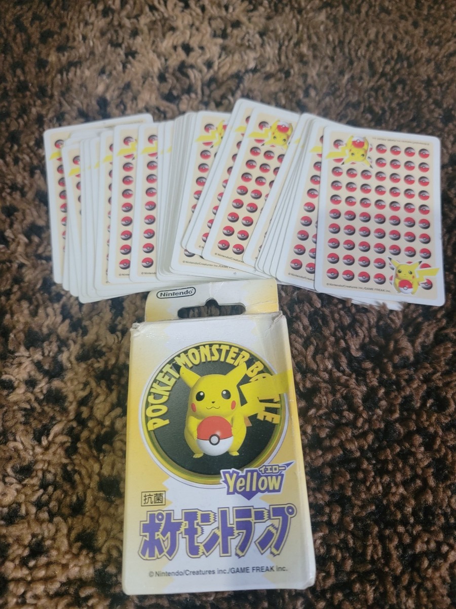 1998 Japanese Pokemon Stadium N64 3D Poker Playing Cards Yellow
