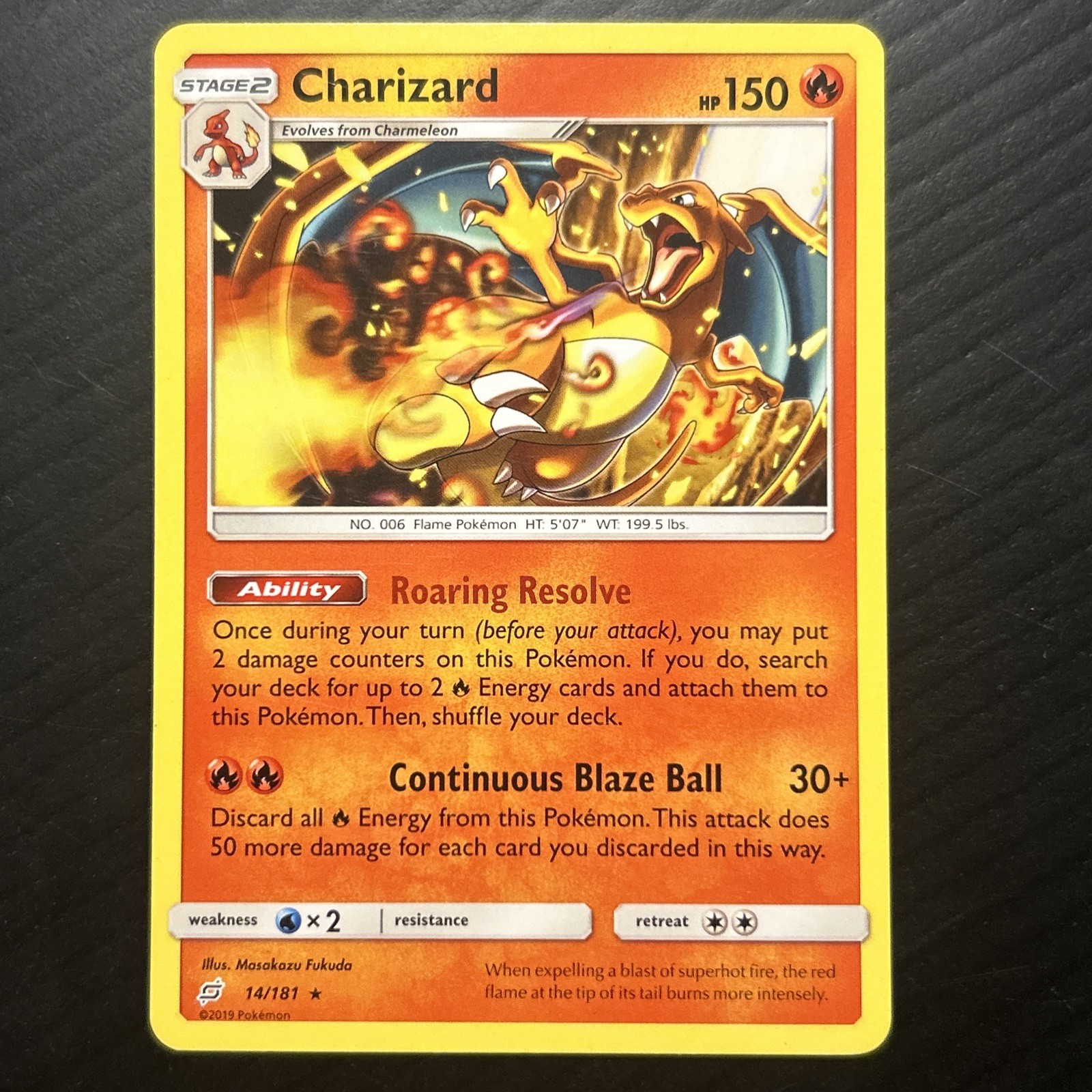 Charizard - 14/181 - Pokemon Team Up Sun & Moon Non-Holo NM