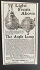 MARCH 25 1909 CANADIAN ANGLE OIL LAMP AD LIGHTING TORONTO CANADA FREE SHIPPING