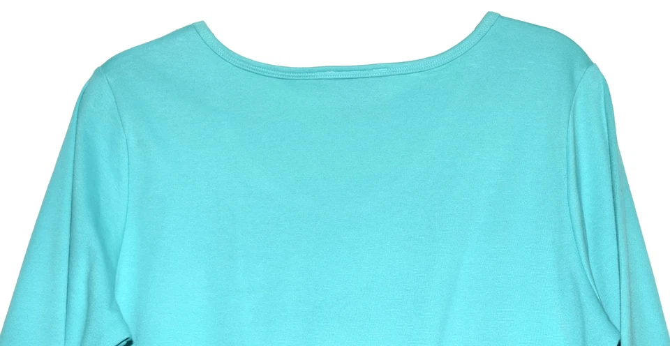 Camisa Top Christine Alexander Azul con Estrás Algodón Elástico Talla XL Foto 4 de 4