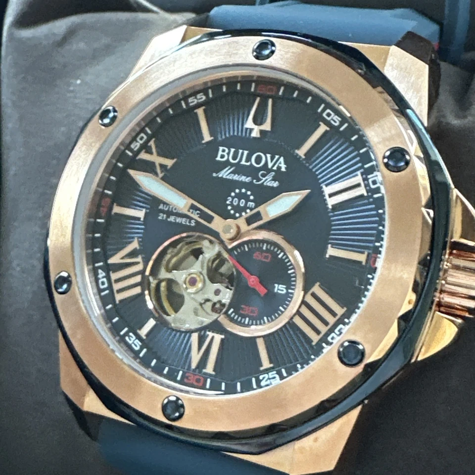 Bulova Marine Star Automatic Blue Dial Men's Watch 98A227 - Image 2 of 4