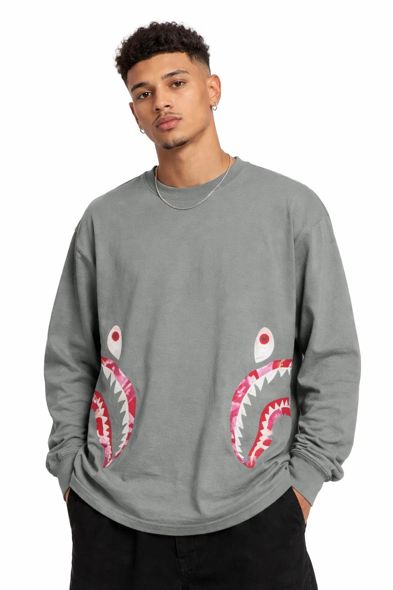 A Bathing Ape Long Sleeve Gray Shirts for Men for sale | eBay