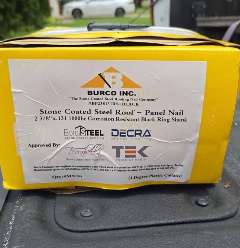4000 Nails! BURCO INC.  Steel Roof  Nails 2 3/8in .131 Black 21°