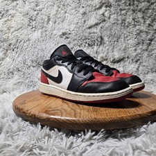 Jordan Retro 1 Low Bred Toe GS Youth Size 5.5y Red/Black/White Shoes 553560-161