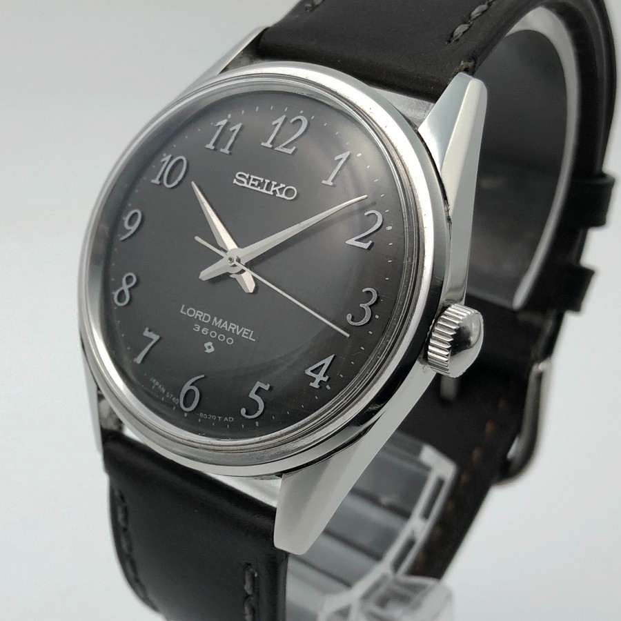 Vintage 1967 SEIKO LORD MARVEL 36000 Black Dial 5740-8000 Hand-Winding #2348