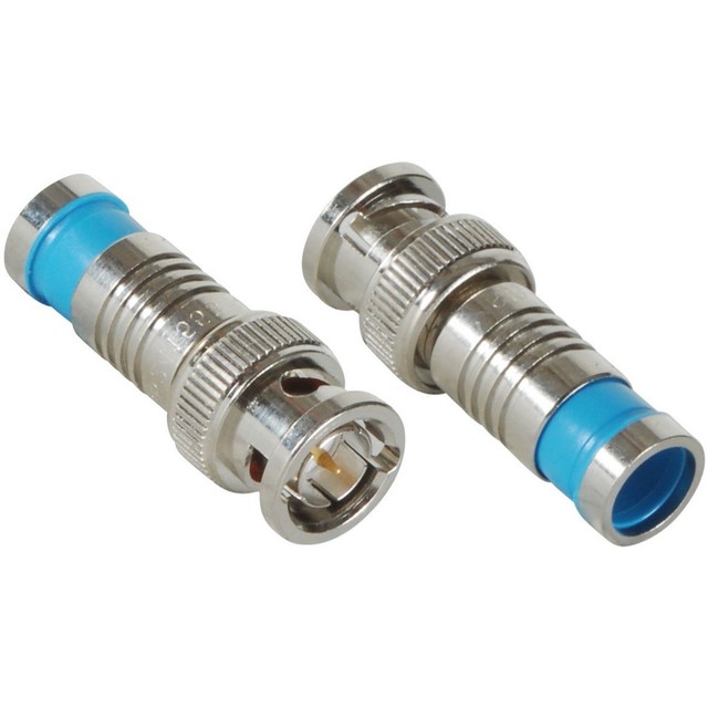 BNC Compression Crimp Connector Coax/Coaxial End for RG6 Quad Shield