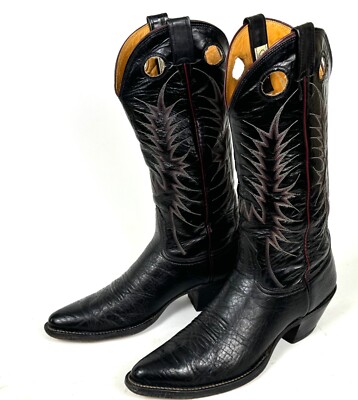 Nocona Buckaroo Black Bullhide Cowboy Boots - Men display picture 3