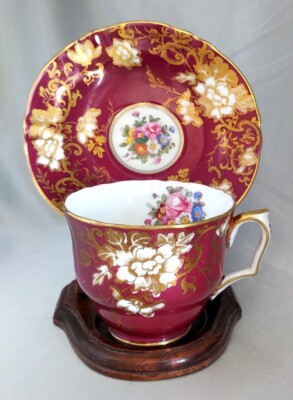 CROWN staffordshire 陶器　England Rare Ellesmere CROWN STAFFORDSHIRE Grey Tea Cup A15862