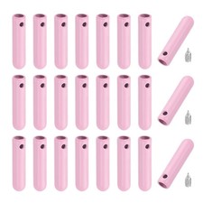 24Pcs Shoelace Tips with Screw, Alloy 25mm Aglets End Tip, Pink